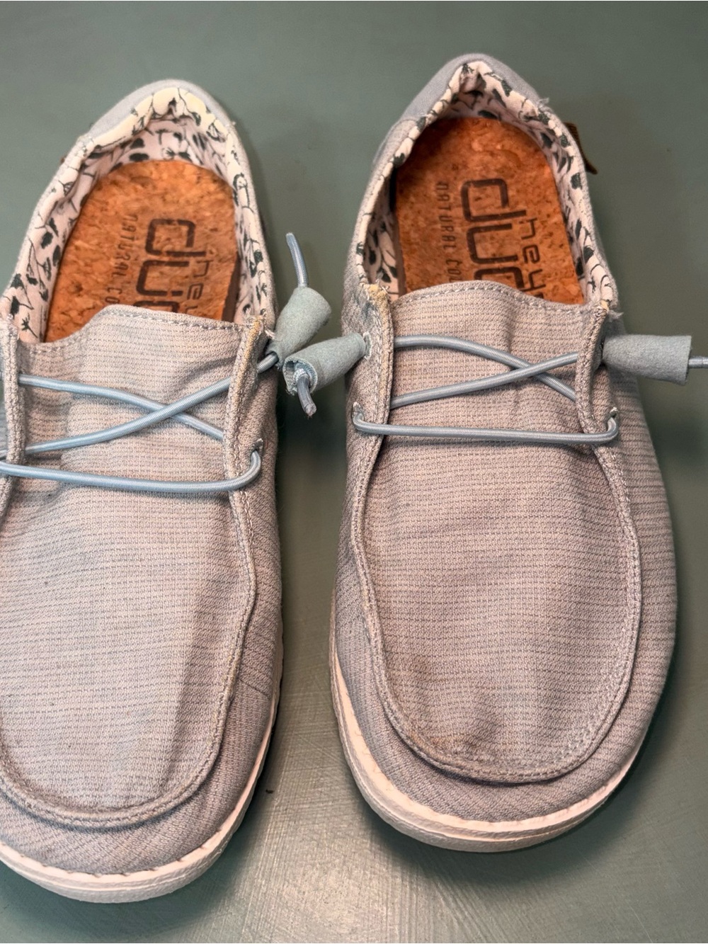 Hey Dude Wendy Chambray Azur Comfort Lightweight Slip-On Shoes Light Blue Sz 6